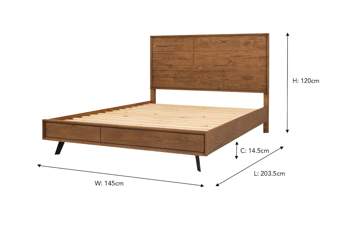 Hamilton Bed Frame | Double | 4ft6 | Aged Oak