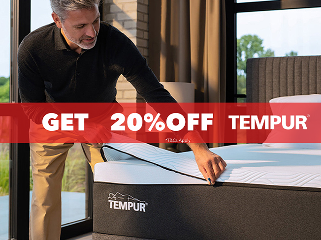 Get 20% off Tempur mattresses and beds this weekend.