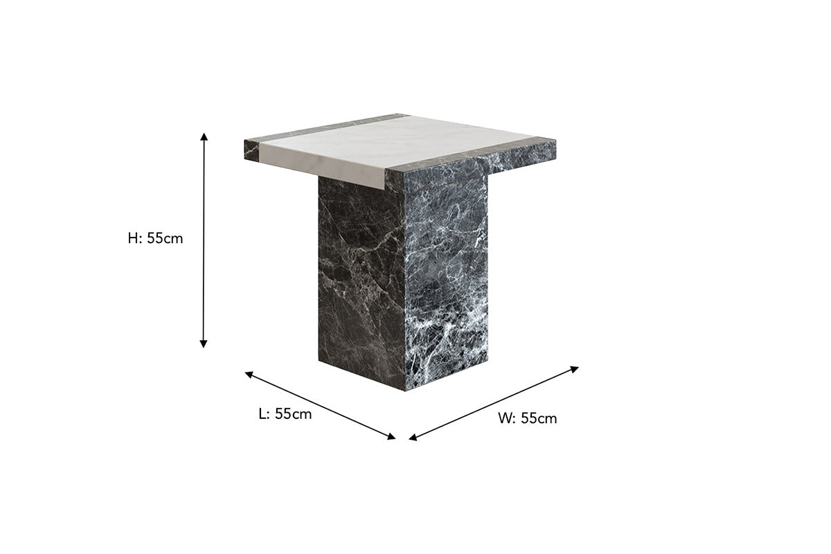 Mainz Lamp Table | Grey & White