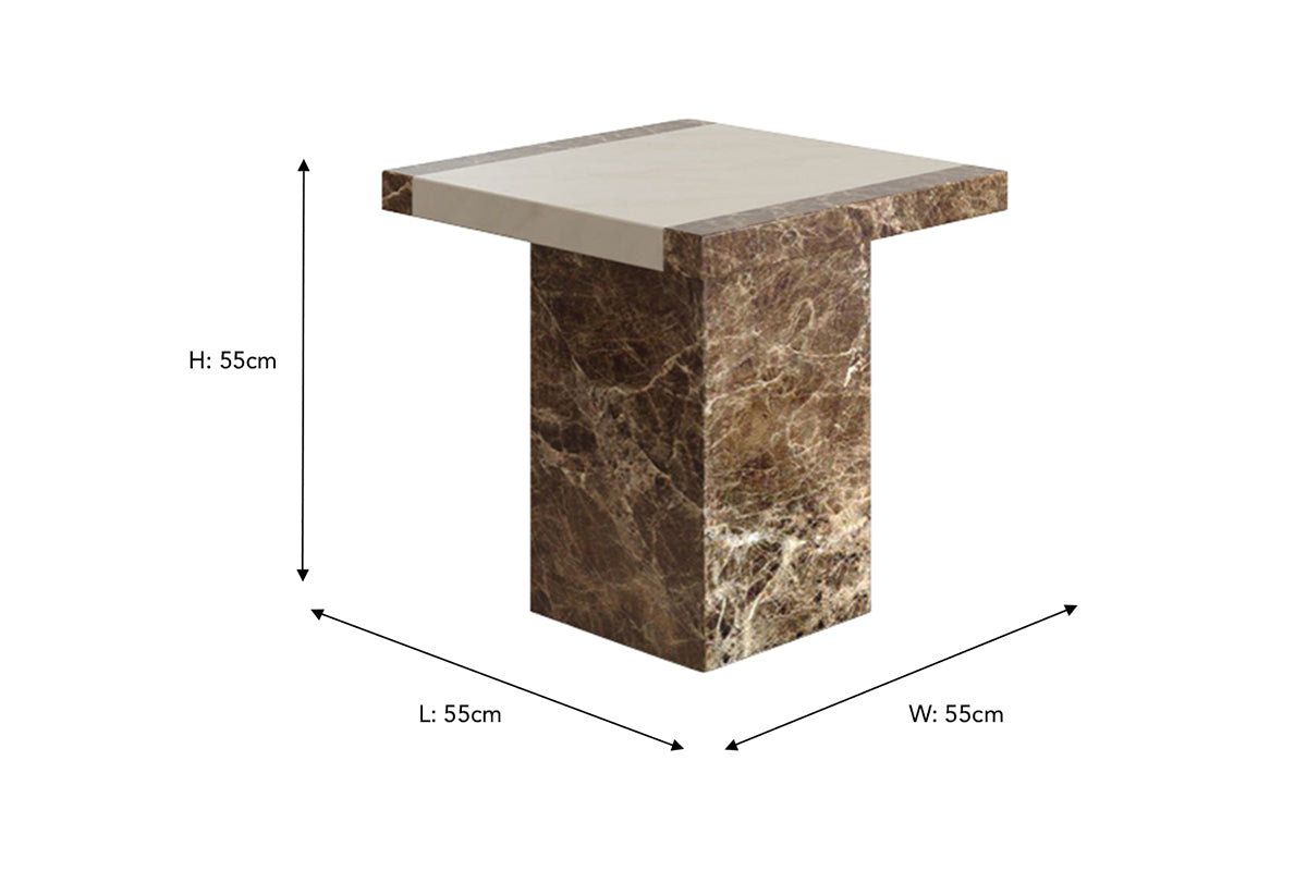 Mainz Lamp Table | Cream & Brown