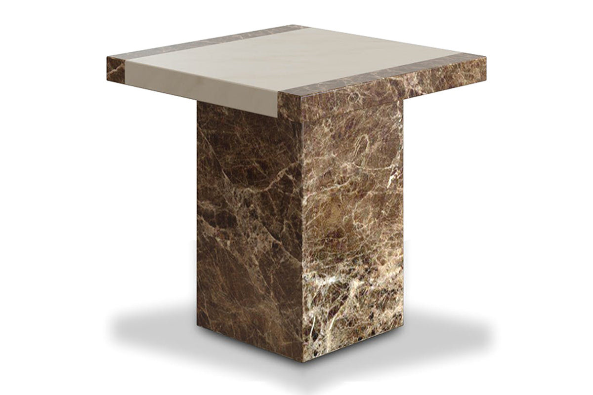 Mainz Lamp Table | Cream & Brown