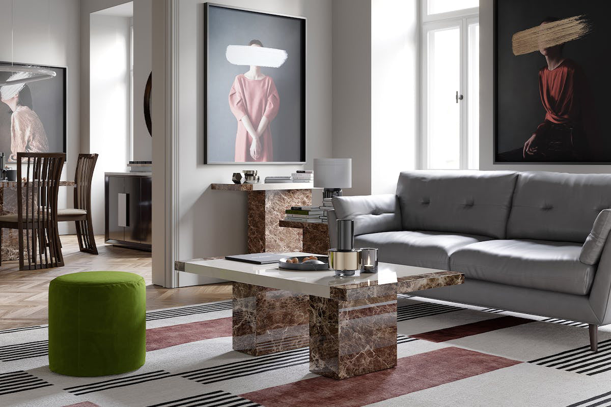 Mainz Lamp Table | Cream & Brown