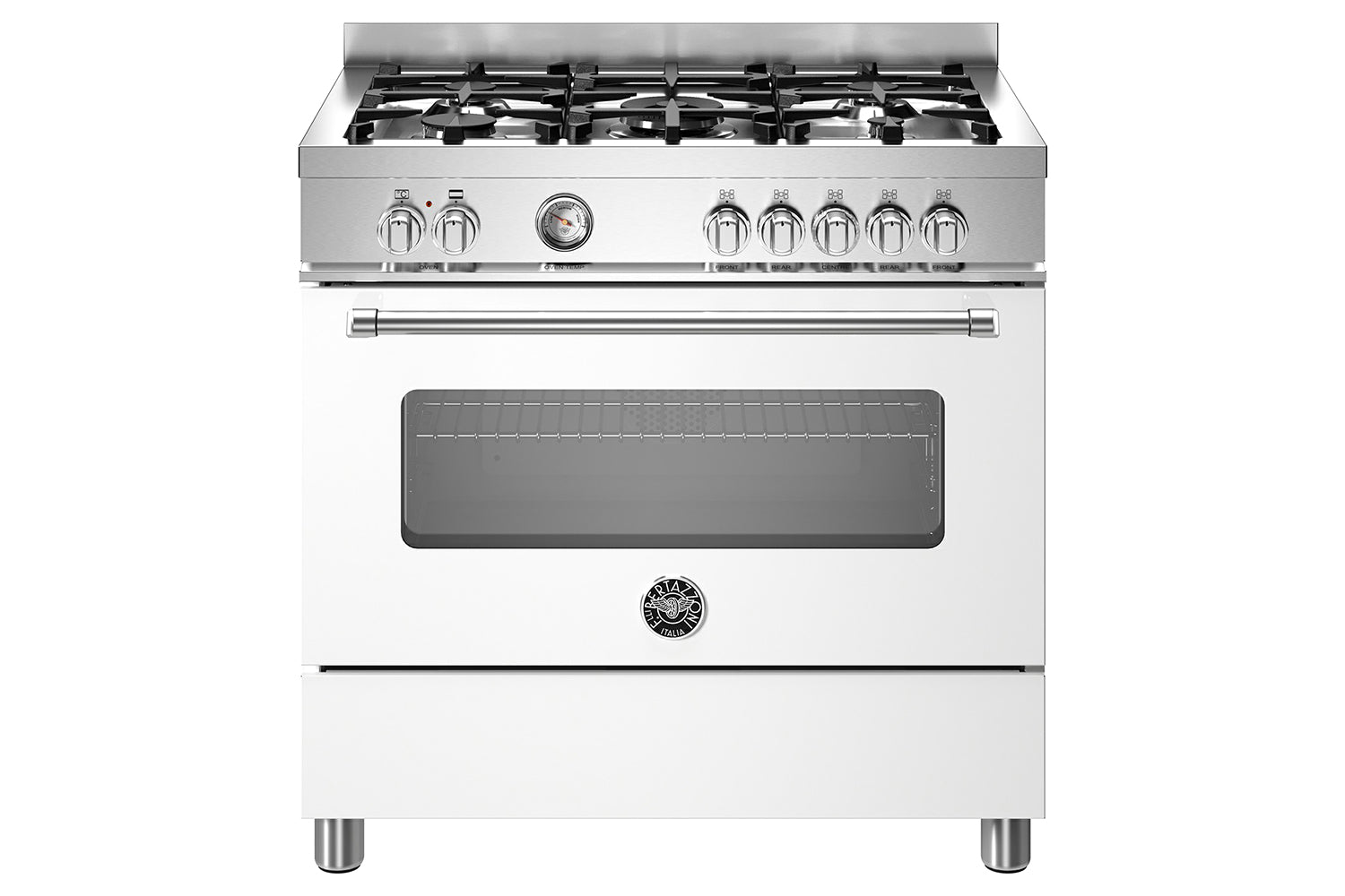 Bertazzoni 90cm Master Series Freestanding Dual Fuel Range Cooker | MAS95C1EBIC | Bianco
