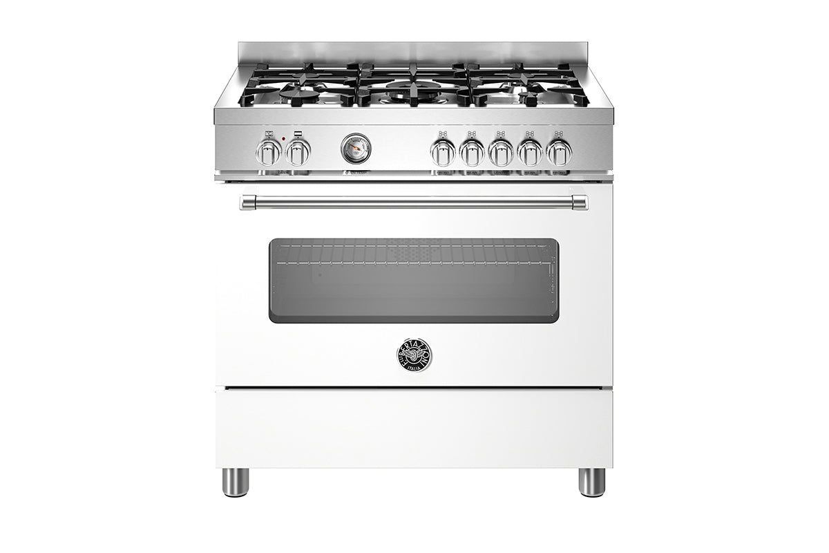 Bertazzoni Master Series 90cm Freestanding Dual Fuel Range Cooker | MAS95C1EBIC | White