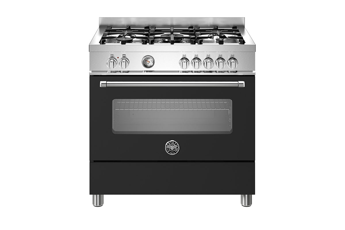 Bertazzoni Master Series 90cm Freestanding Dual Fuel Range Cooker | MAS95C1ENEC | Black