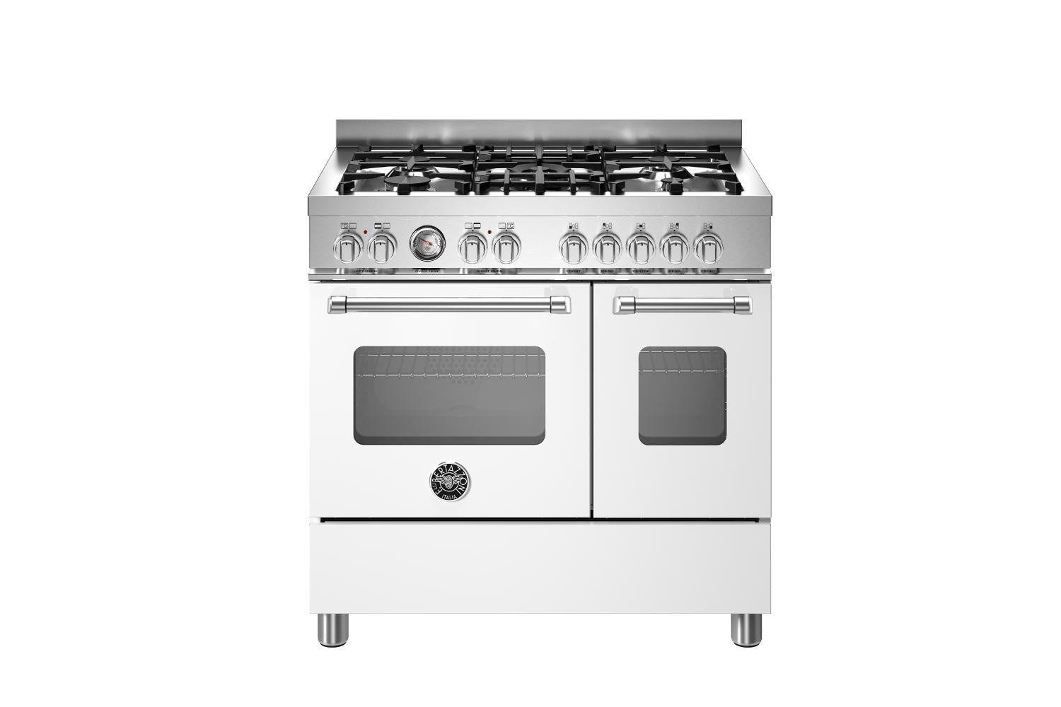 Bertazzoni 90cm Master Series Freestanding Dual Fuel Range Cooker | MAS95C2EBIC | White