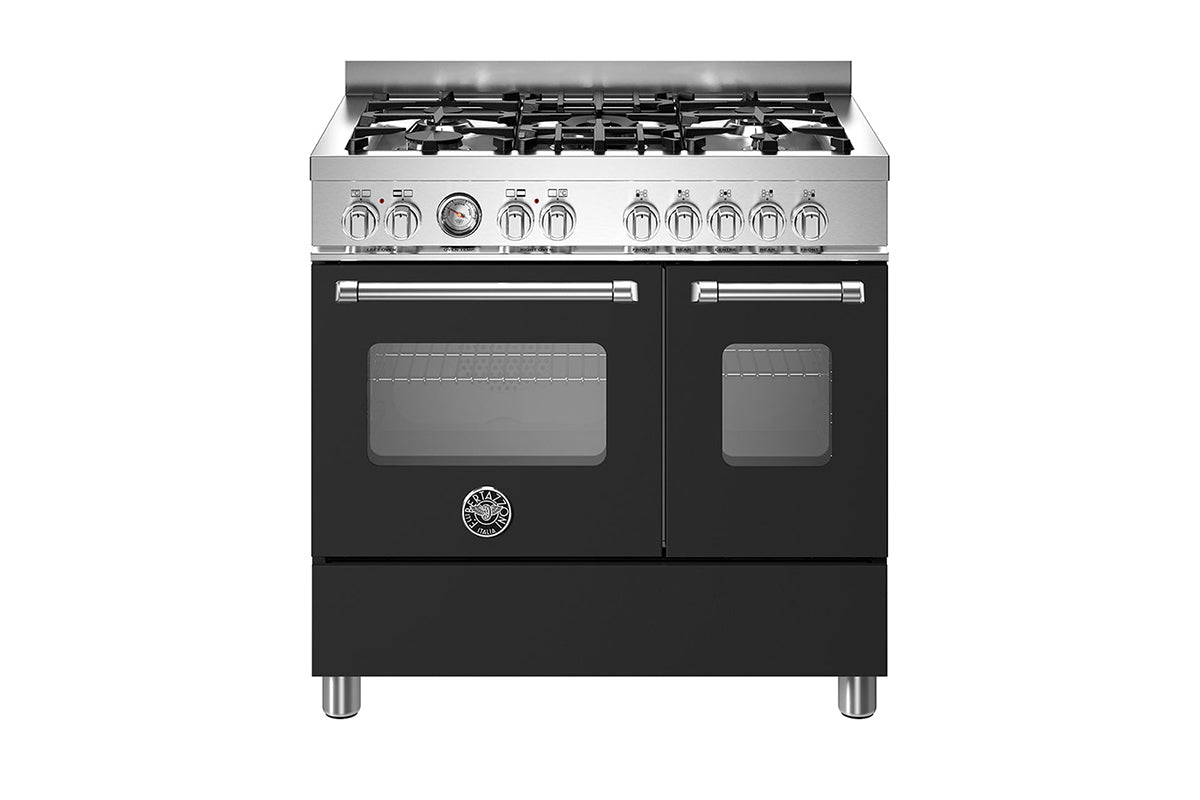 Bertazzoni Master Series 90cm Freestanding Double Oven Electric Range Cooker | MAS95C2ENEC | Black