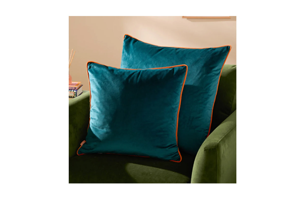 Furn | Meridian Polyester Cushion | Raspberry/Teal | 45 x 45 cm