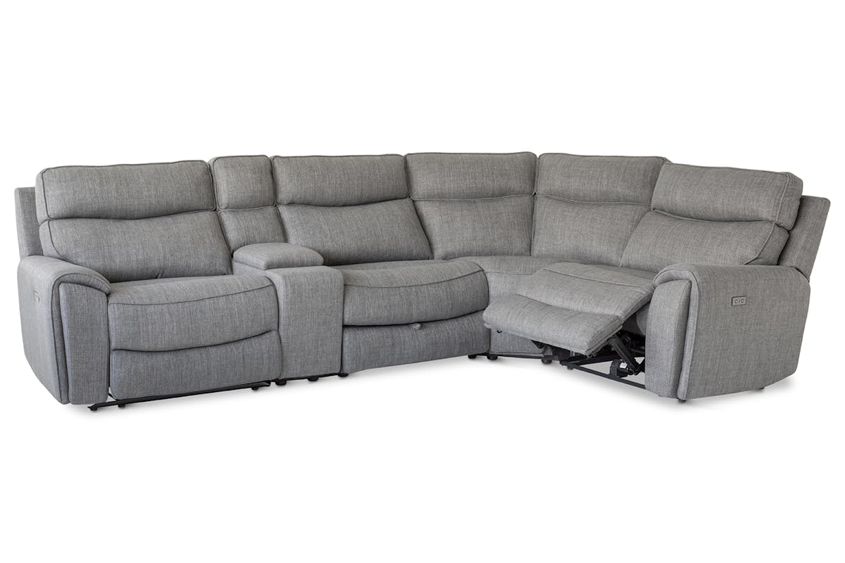 Mila Corner Sofa with Console | Power Recliner | Medium | Grey