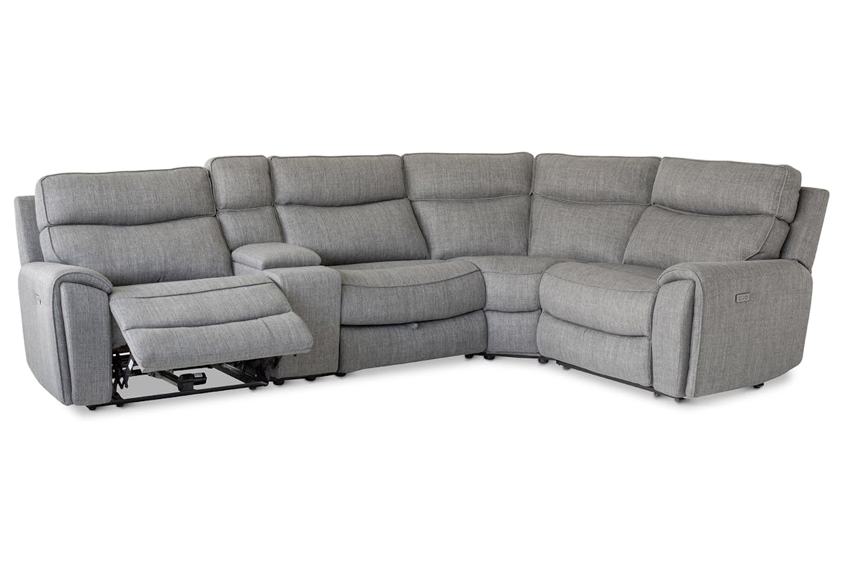 Mila Corner Sofa with Console | Power Recliner | Medium | Grey