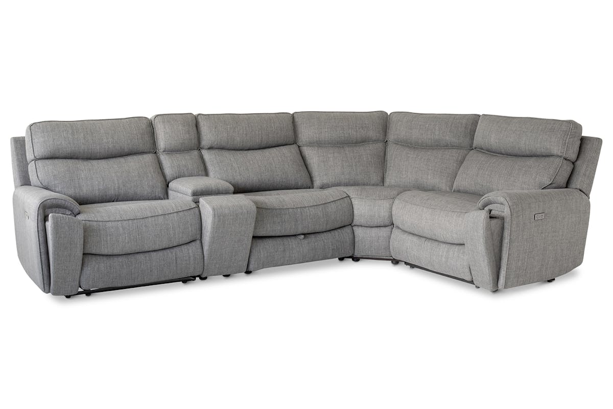 Mila Corner Sofa with Console | Power Recliner | Medium | Grey