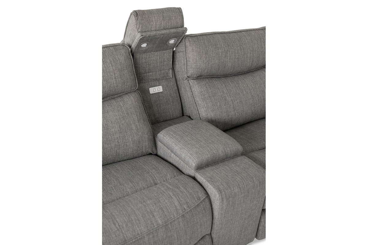 Mila Corner Sofa with Console | Power Recliner | Medium | Grey