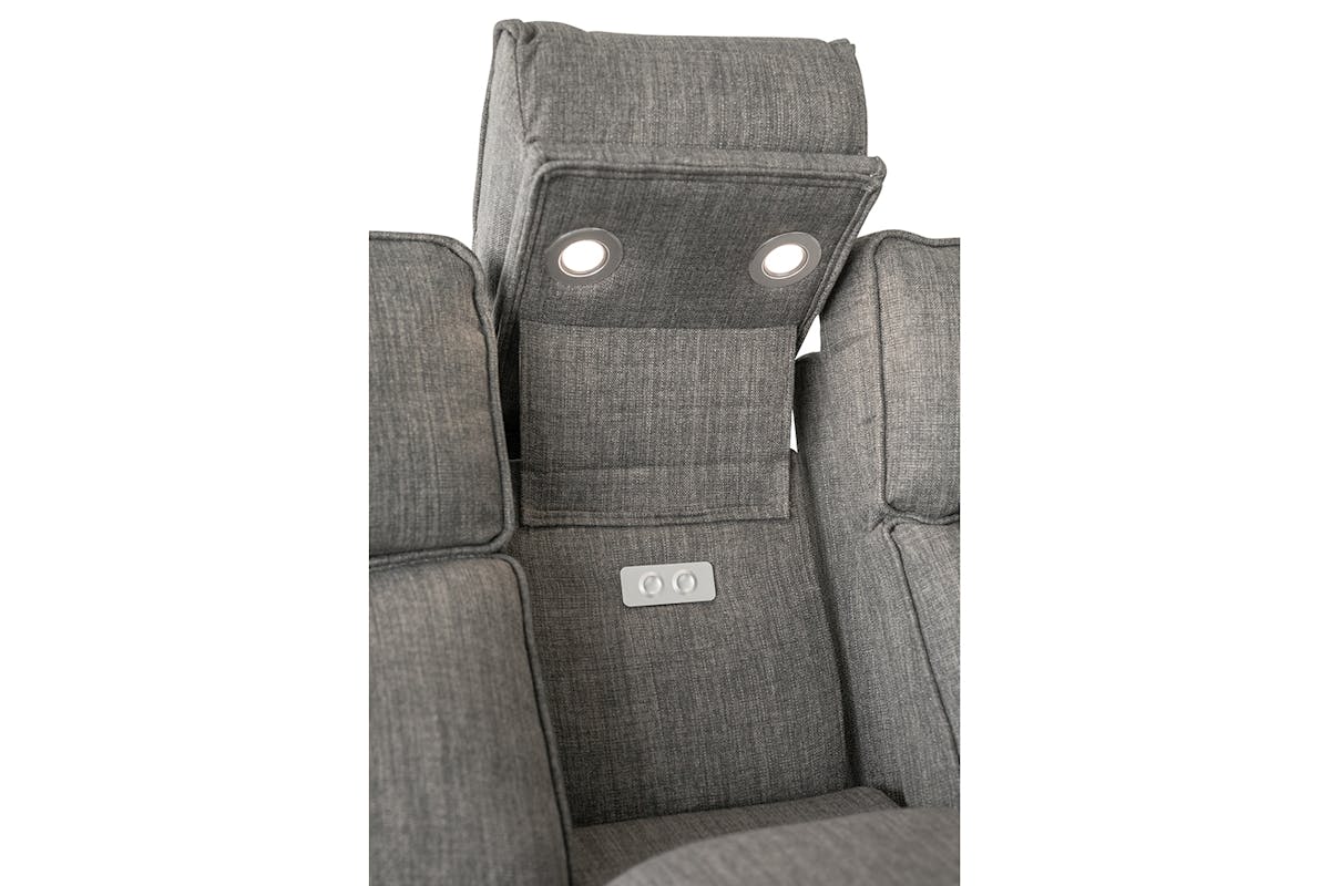 Mila Corner Sofa with Console | Power Recliner | Medium | Grey