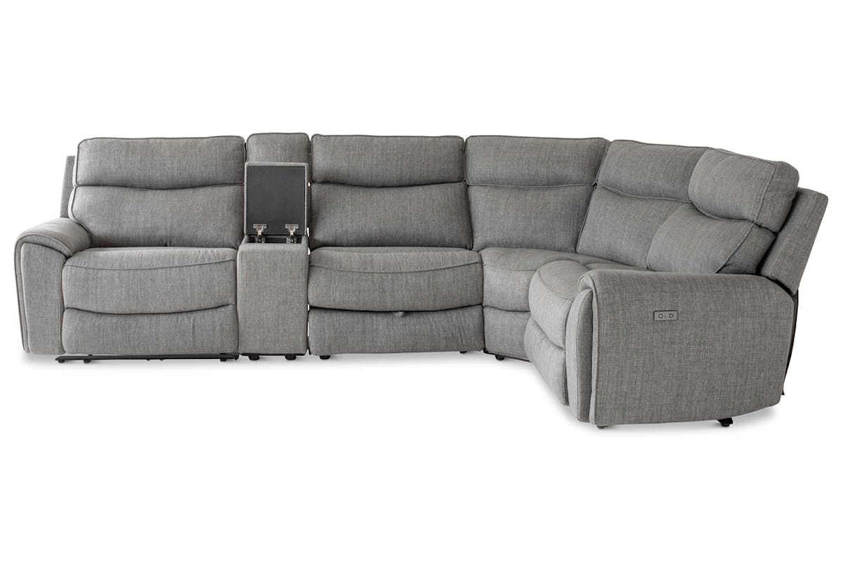 Mila Corner Sofa with Console | Power Recliner | Medium | Grey