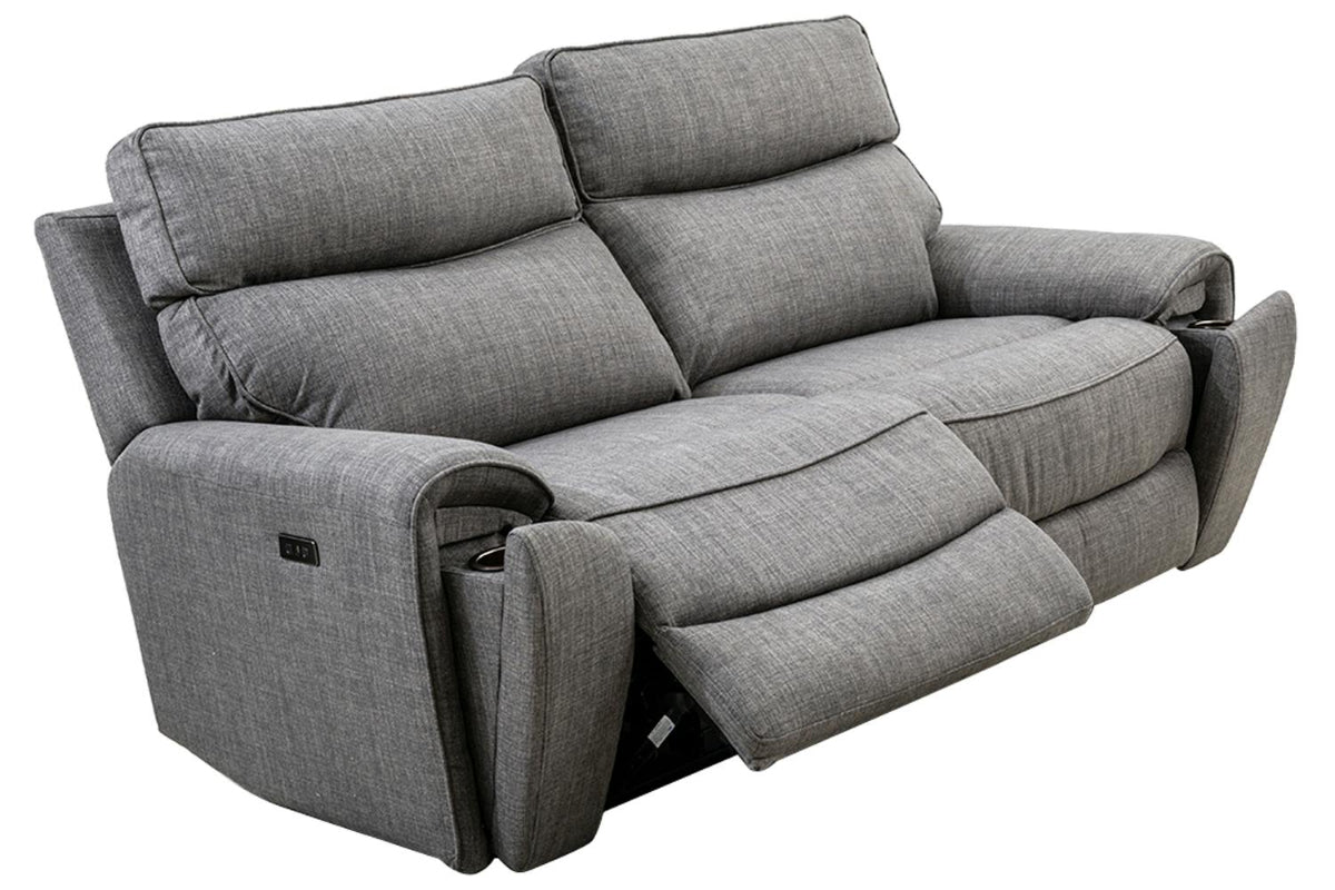 Mila 3 Seater Sofa | Power Recliner | Fabric | Grey