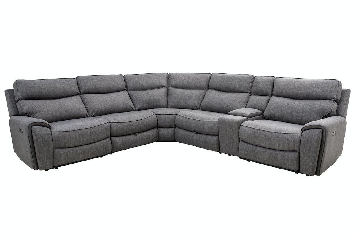 Mila Corner Sofa | Power Recliner | Console | Large |  Grey
