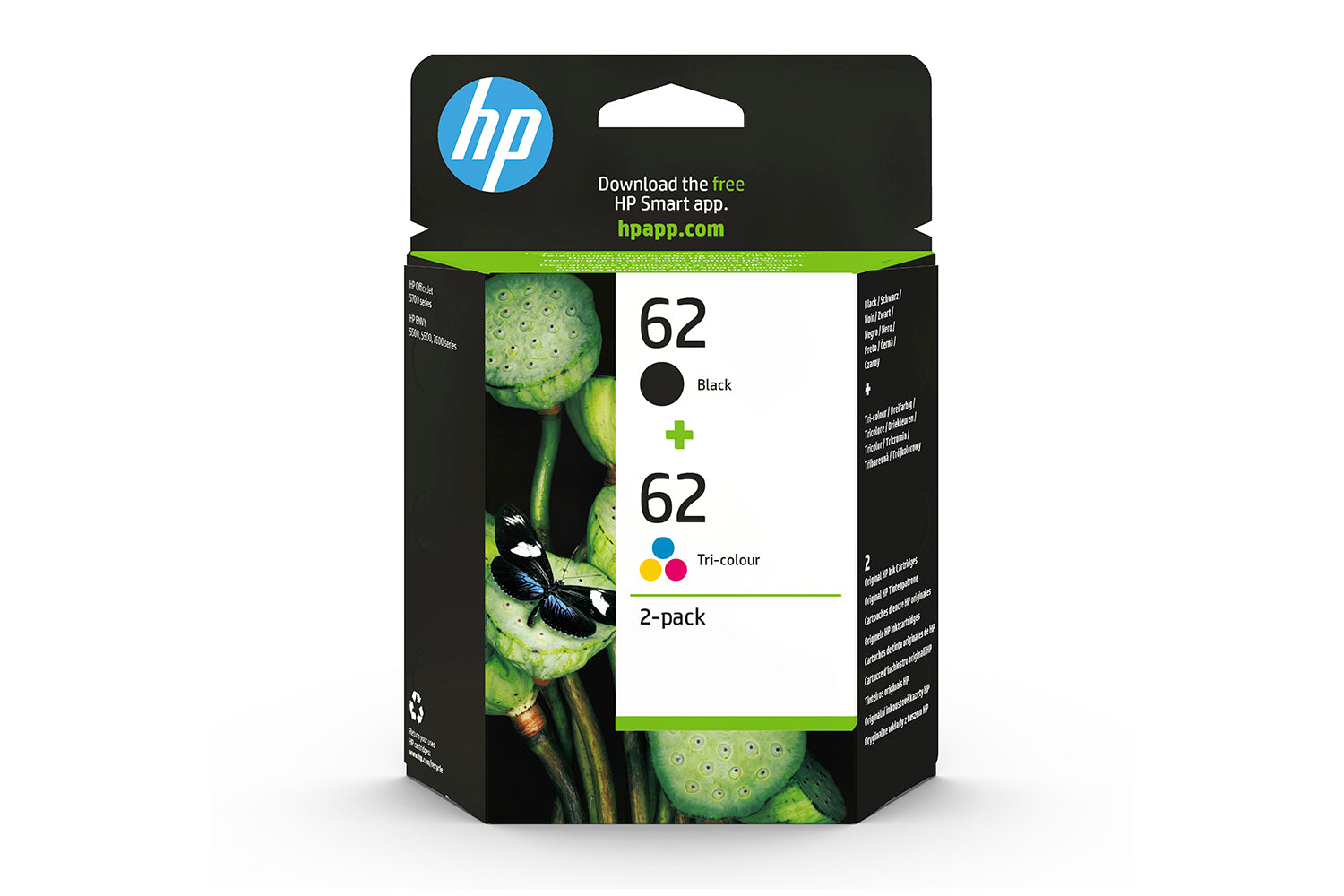 HP 62 Original Ink Cartridge Combo | Multicolour | 2 Pack
