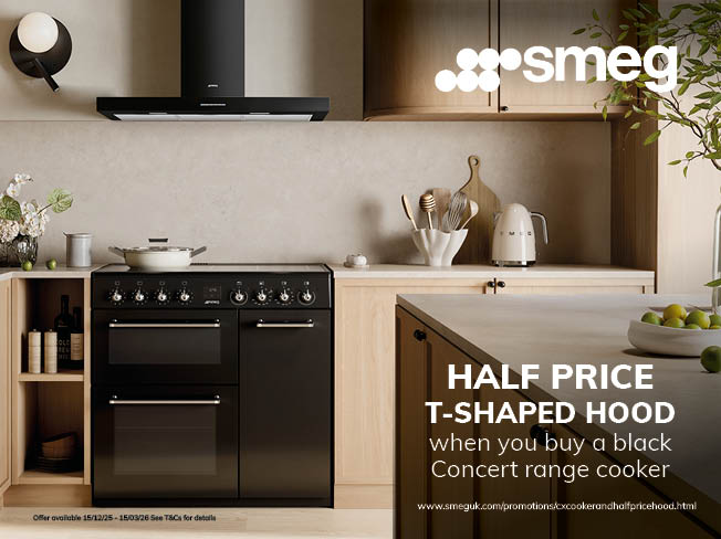 Get half price Hood when you buy a Smeg Concert Range Cooker.