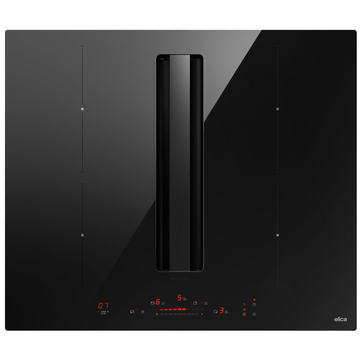 Elica Nikolatesla Alpha B 60cm 4 Zones Induction Hob with Hood | NTALPHABRECBA60 | Black