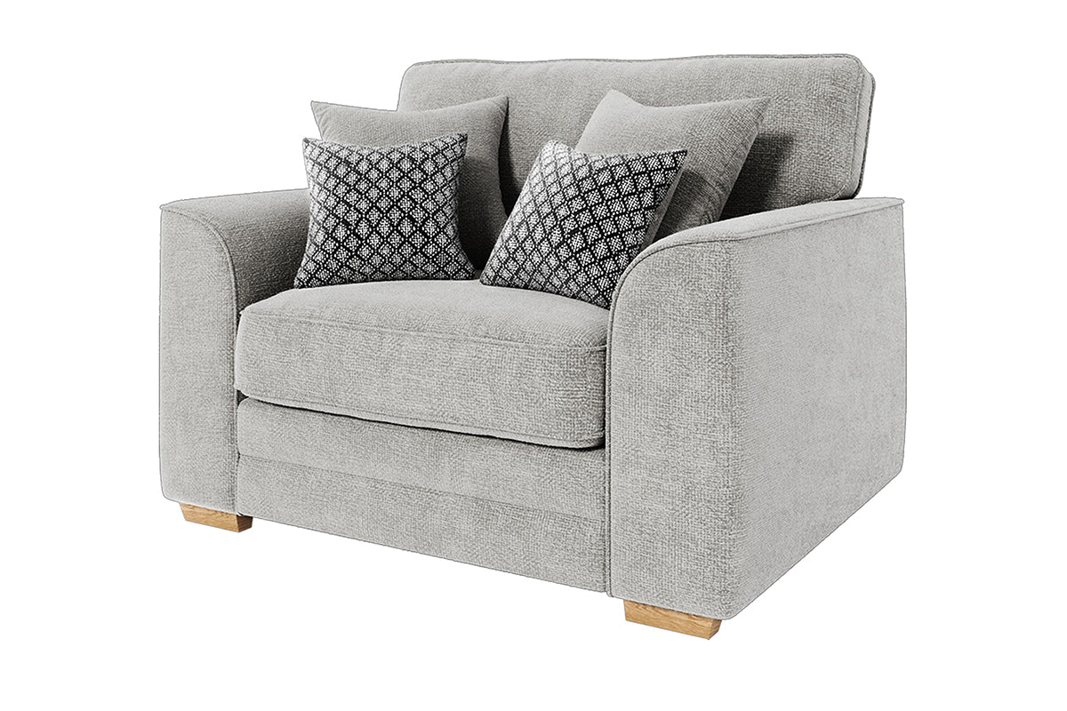 Oscar Love Seater Sofa | Fabric | Silver