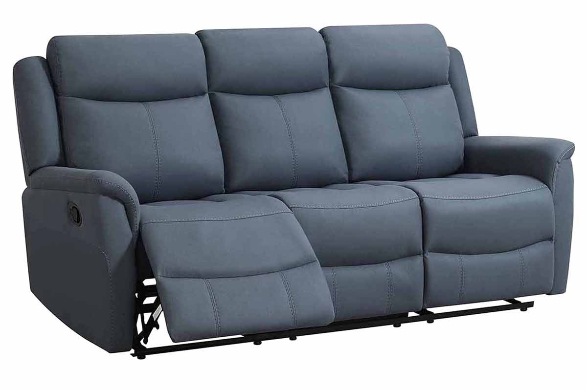 Otto 3 Seater Sofa | Manual Recliner | Midnight Grey