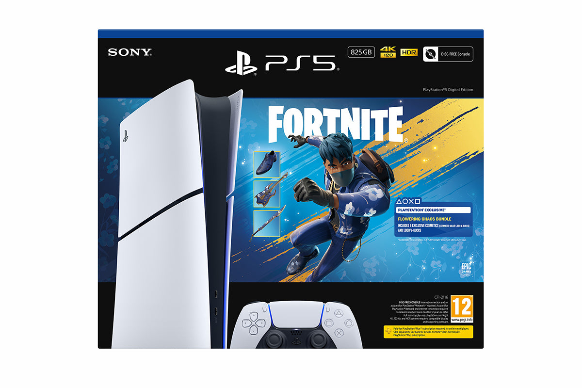 Sony PlayStation 5 Digital Edition Console with Fortnite Flowering Chaos Bundle | 825GB