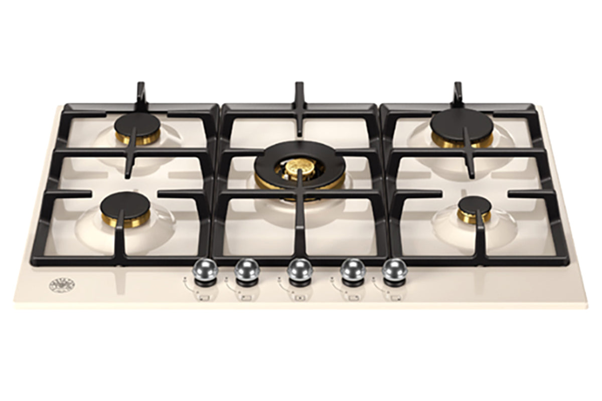 Bertazzoni Heritage Series 75cm 5 Burners Gas Hob | P755CHERAX | Avorio/Stainless