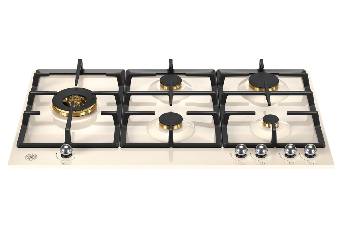 Bertazzoni Heritage Series 90cm 5 Burners Gas Hob | P905LHERAX | Avorio/Stainless