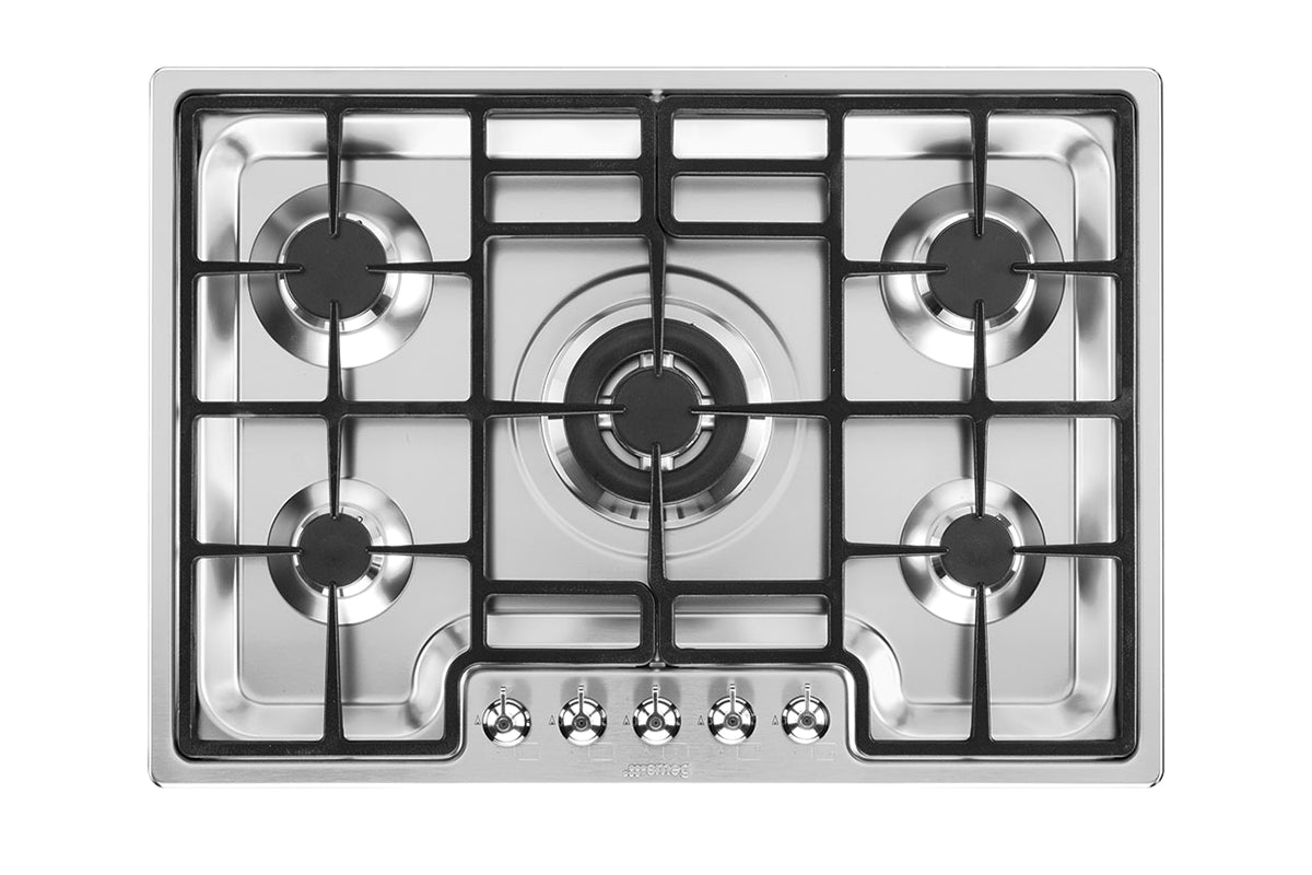 Smeg Classic Aesthetic 72cm 5 Burners Gas Hob | PGF75-4 | Stainless Steel