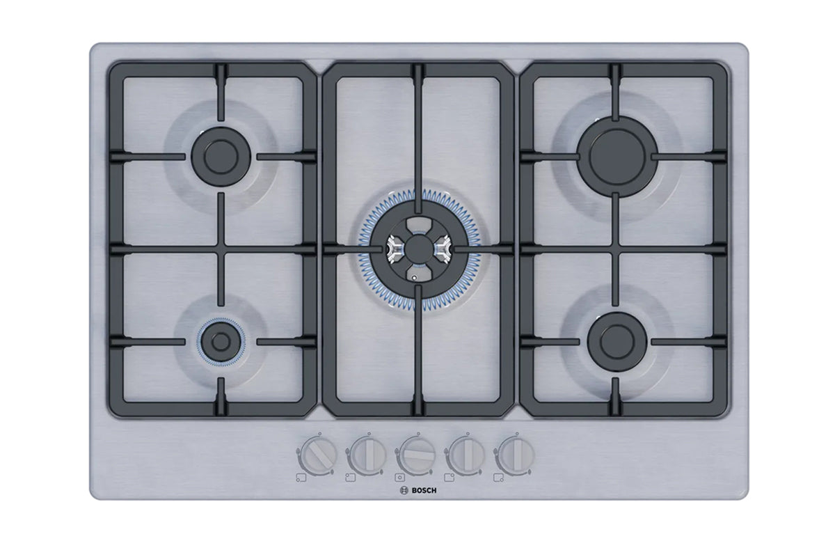 Bosch Series 4 75cm 5 Burners Gas Hob | PGQ7B5K90 | Stainless Steel