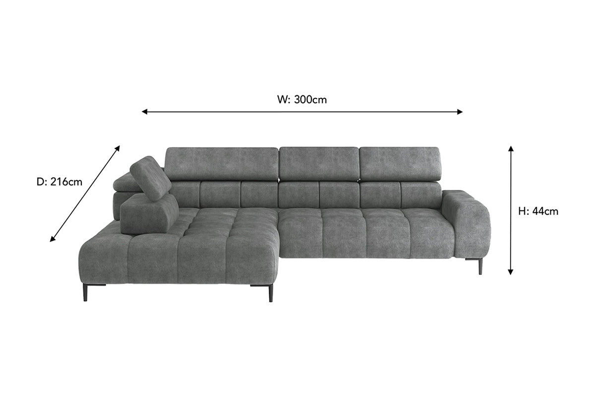 Cassie Chaise Sofa | Power Recliner | Large | Fabric | Colour Options