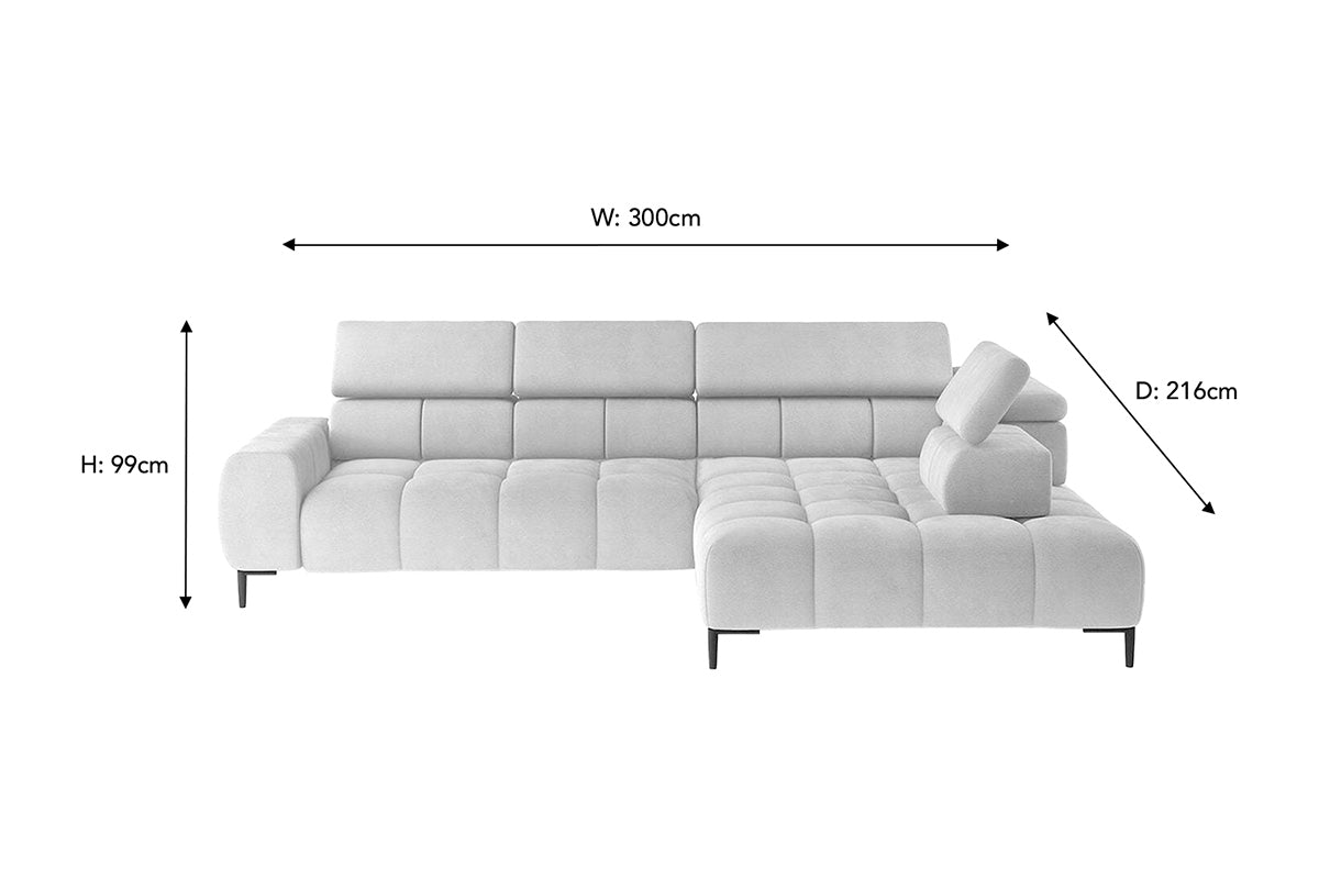 Cassie Chaise Sofa | Power Recliner | Large | Fabric | Colour Options