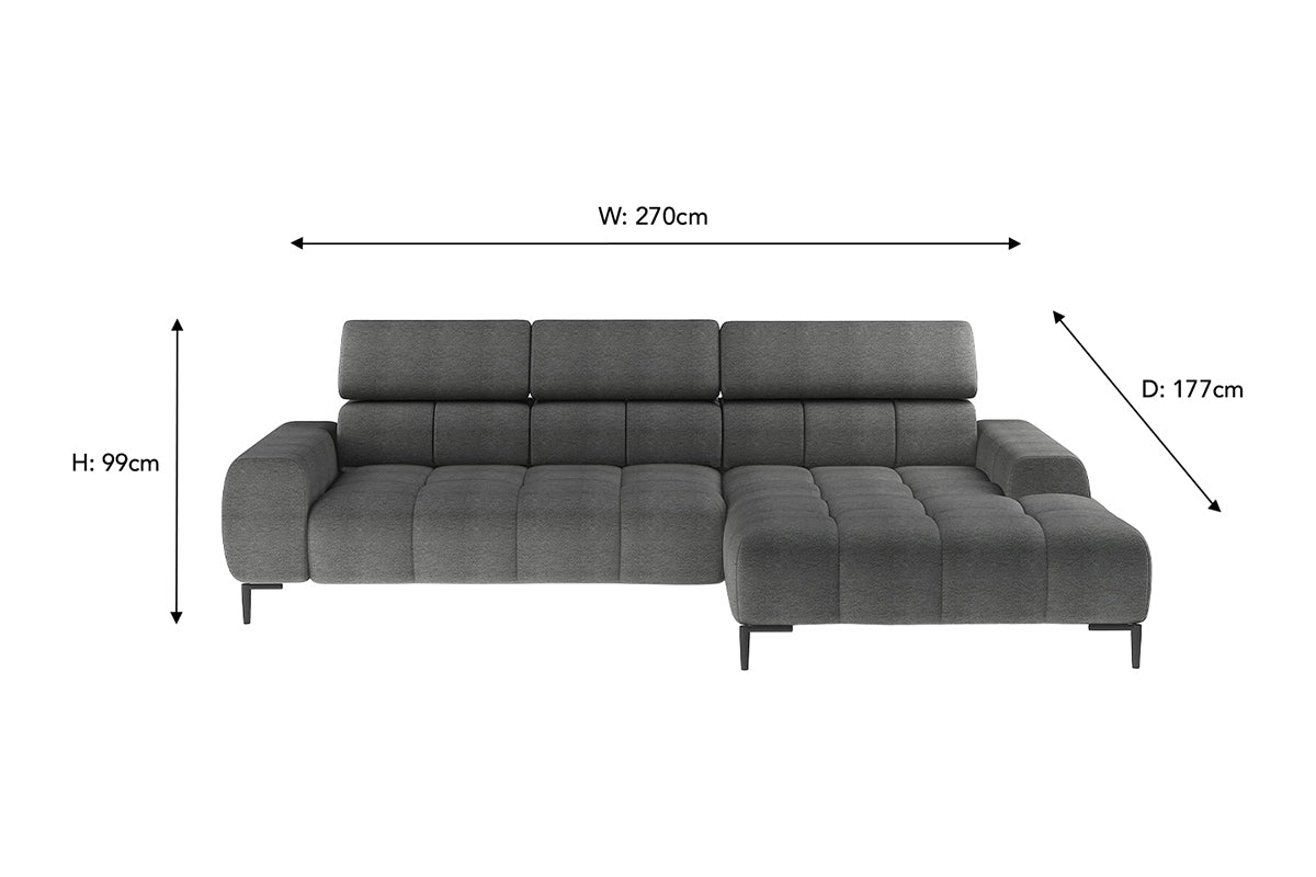 Cassie Chaise Sofa | Power Recliner | Small | Fabric | Colour Options