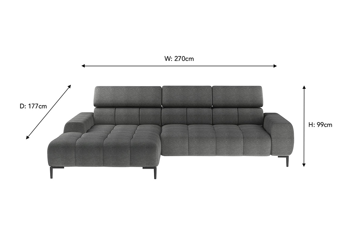 Cassie Chaise Sofa | Power Recliner | Small | Fabric | Colour Options