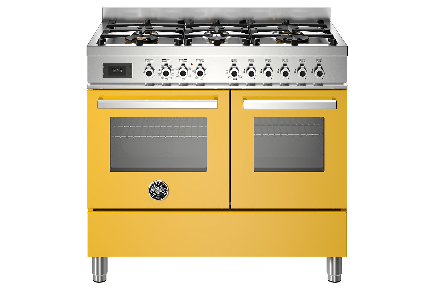 Bertazzoni 100cm Professional Freestanding Series Dual Fuel Range Cooker | PRO106L2EGIT |Yellow