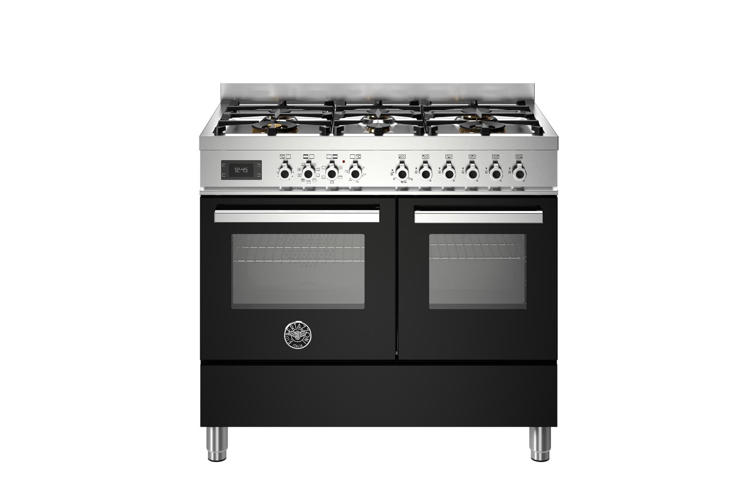 Bertazzoni 100cm Professional Freestanding Series Dual Fuel Range Cooker | PRO106L2ENET | Nero