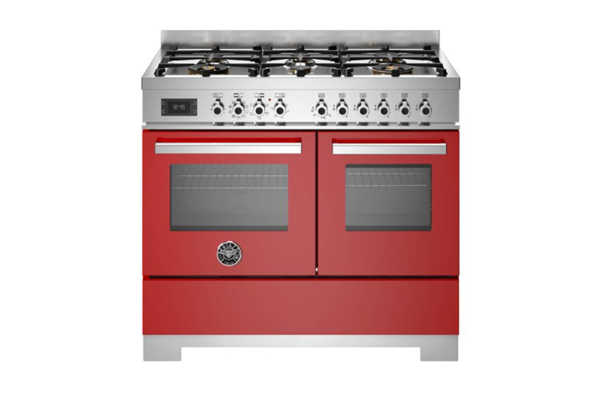Bertazzoni Professional Series 100cm Dual Fuel Range Cooker | PRO106L2EROT2 | Red