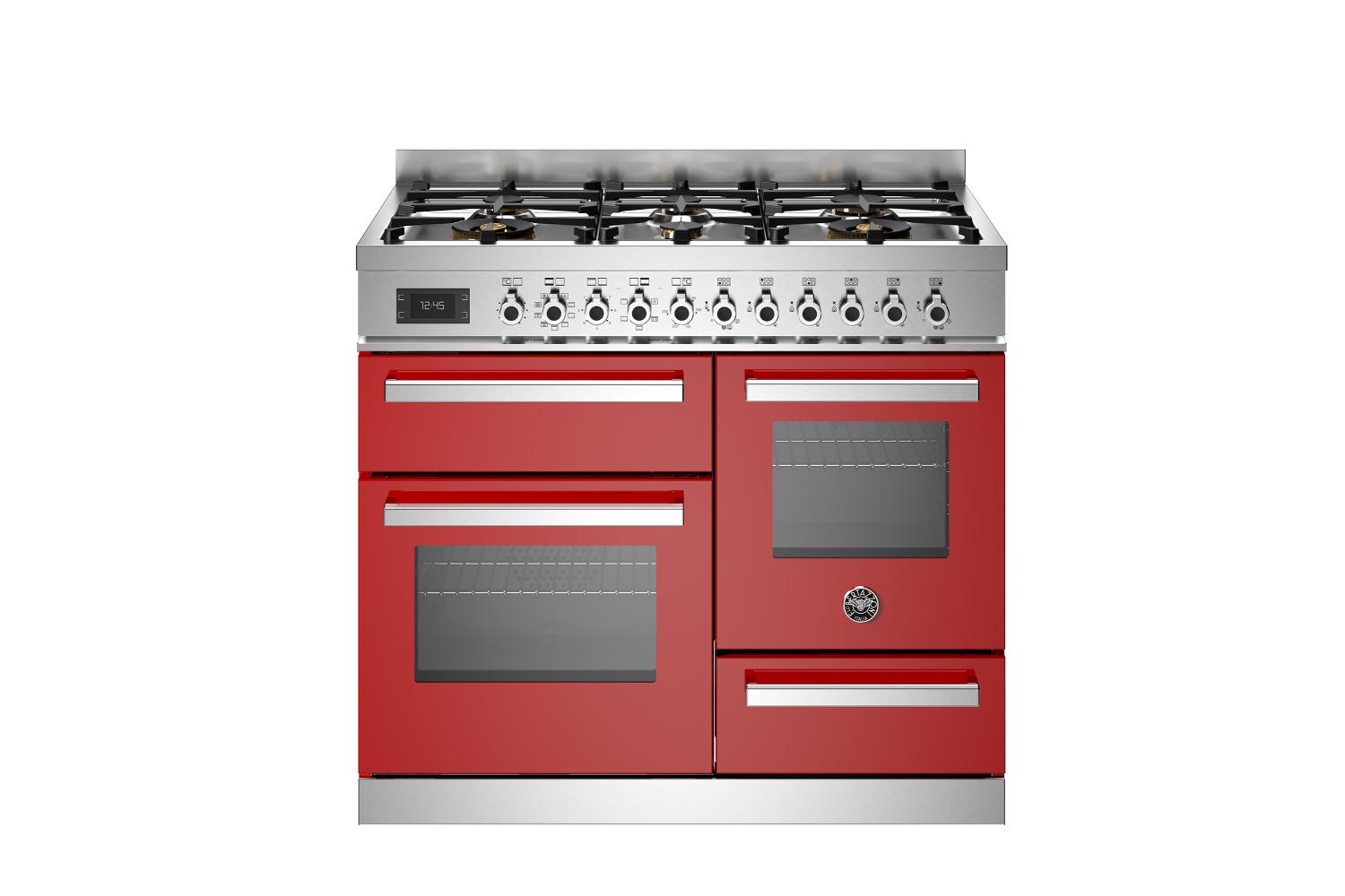 Bertazzoni 100cm Professional Series Freestanding Dual Fuel Range Cooker | PRO106L3EROT | Rosso