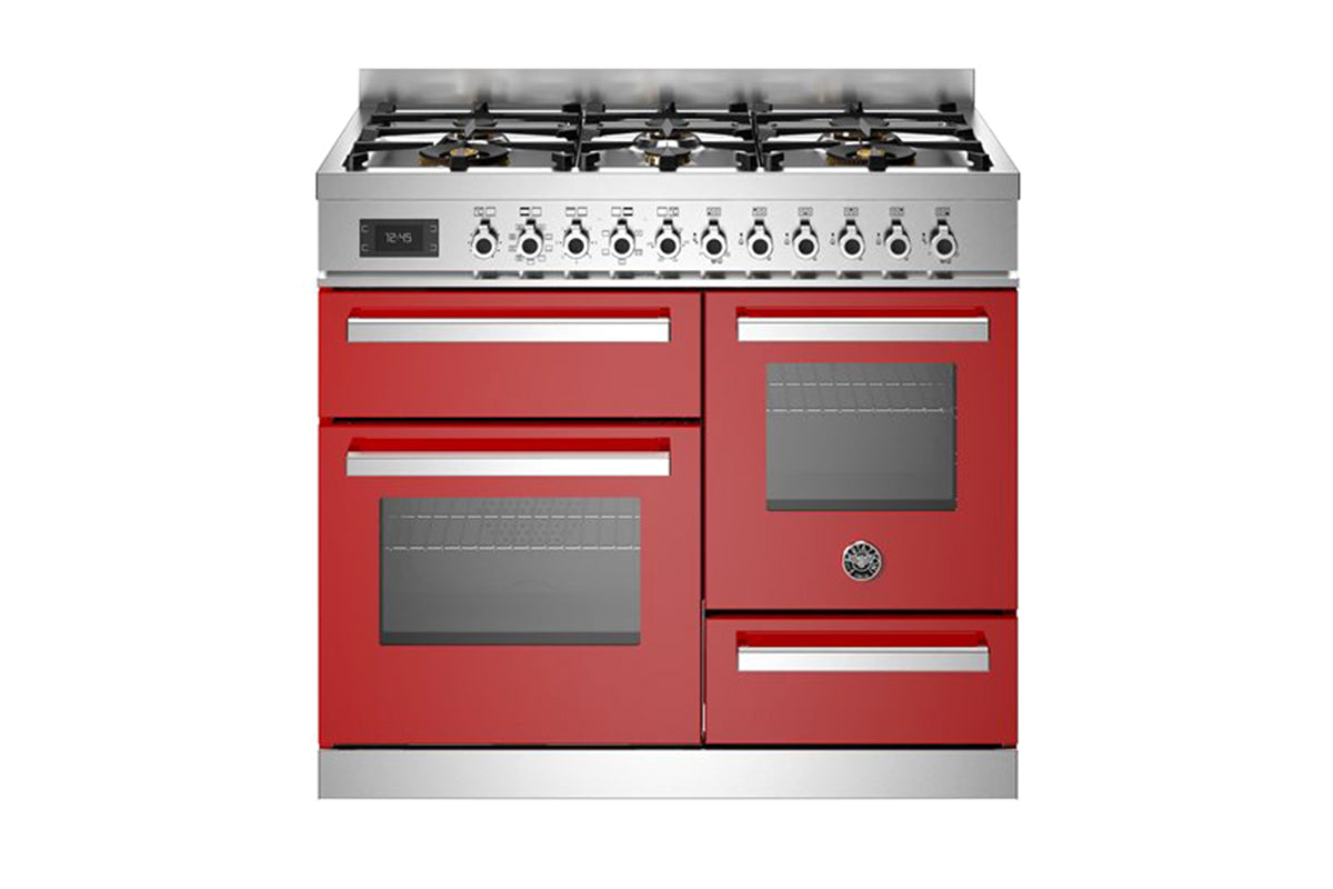 Bertazzoni Professional Series 100cm Dual Fuel Range Cooker | PRO106L3EROT2 | Red