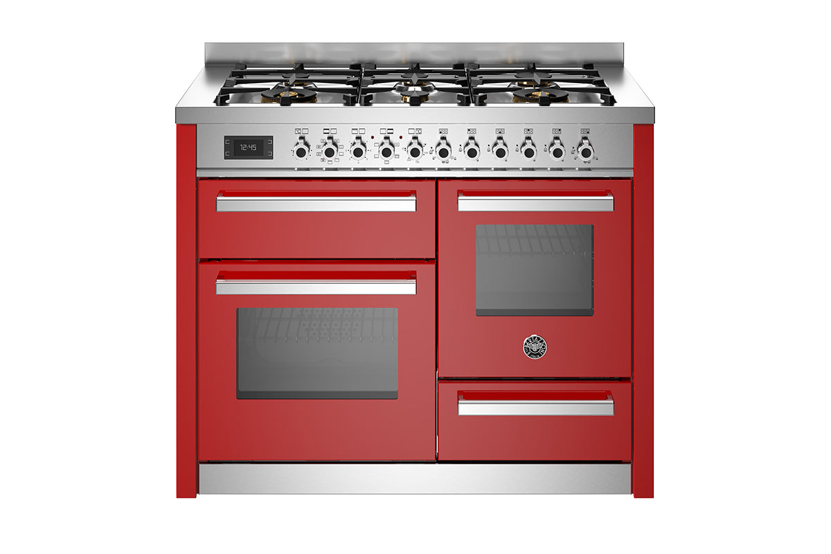 Bertazzoni Professional Series 110cm Dual Fuel Range Cooker | PRO116L3EROT2 | Red