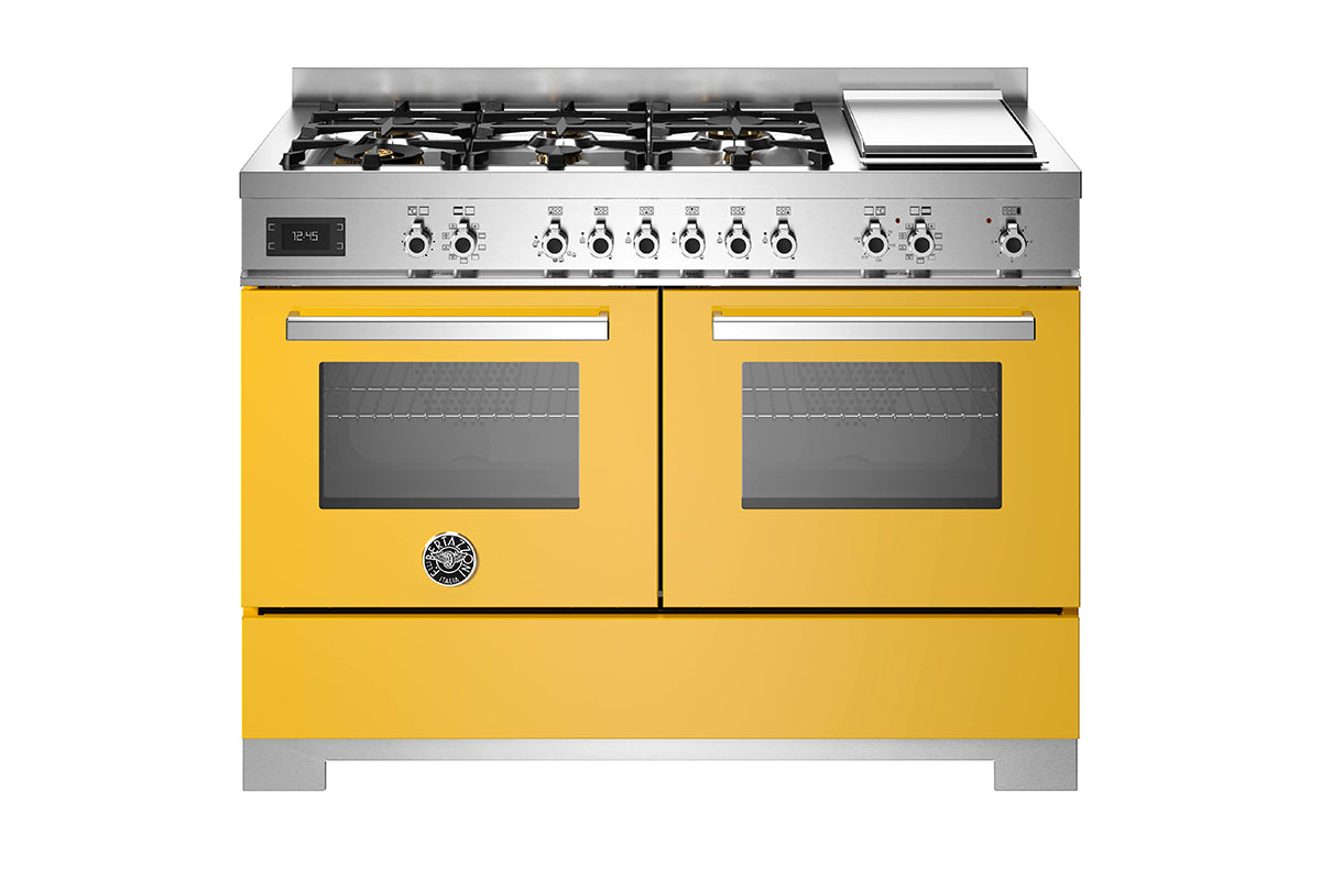 Bertazzoni Professional Series 120cm Dual Fuel Range Cooker | PRO126G2EGIT2 | Yellow
