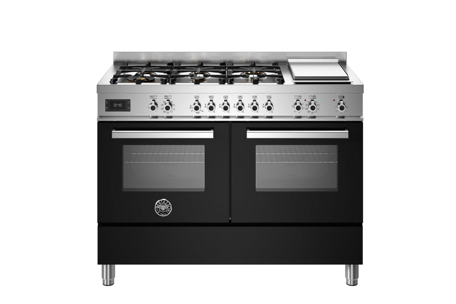 Bertazzoni 120cm Professional Series Freestanding Dual Fuel Range Cooker | PRO126G2ENET | Black