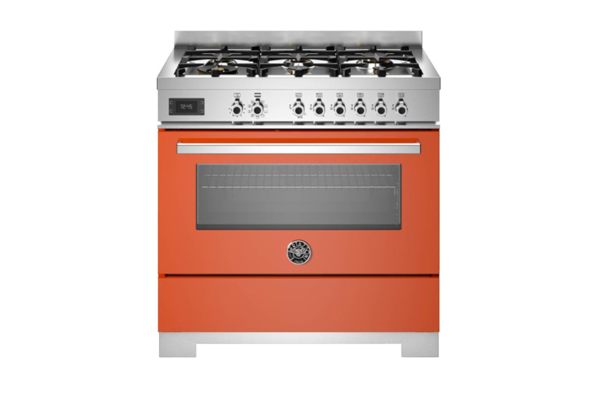 Bertazzoni Professional Series 90cm Dual Fuel Range Cooker | PRO96L1EART2 | Orange