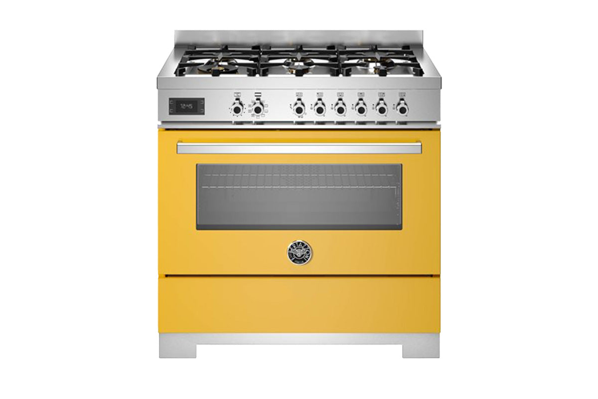 Bertazzoni Professional Series 90cm Dual Fuel Range Cooker | PRO96L1EGIT2 | Yellow