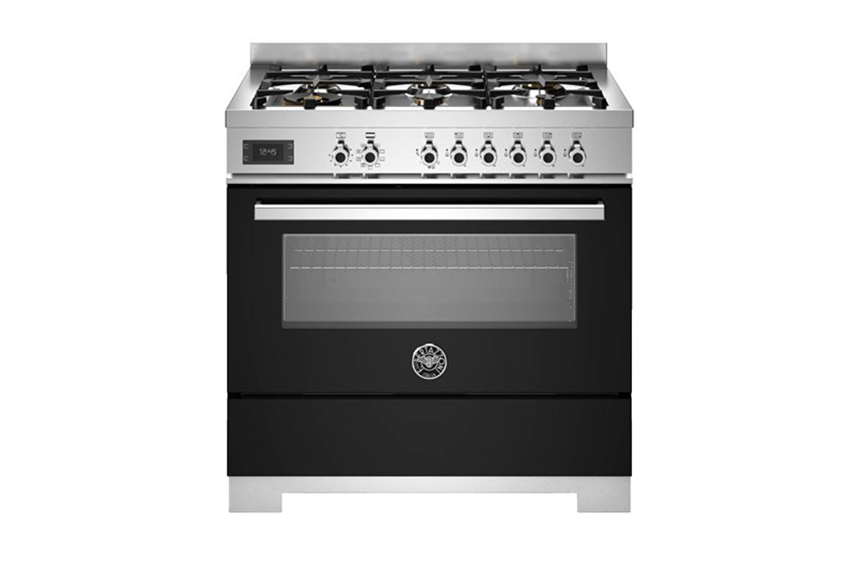 Bertazzoni Professional Series 90cm Dual Fuel Range Cooker | PRO96L1ENET2 | Black