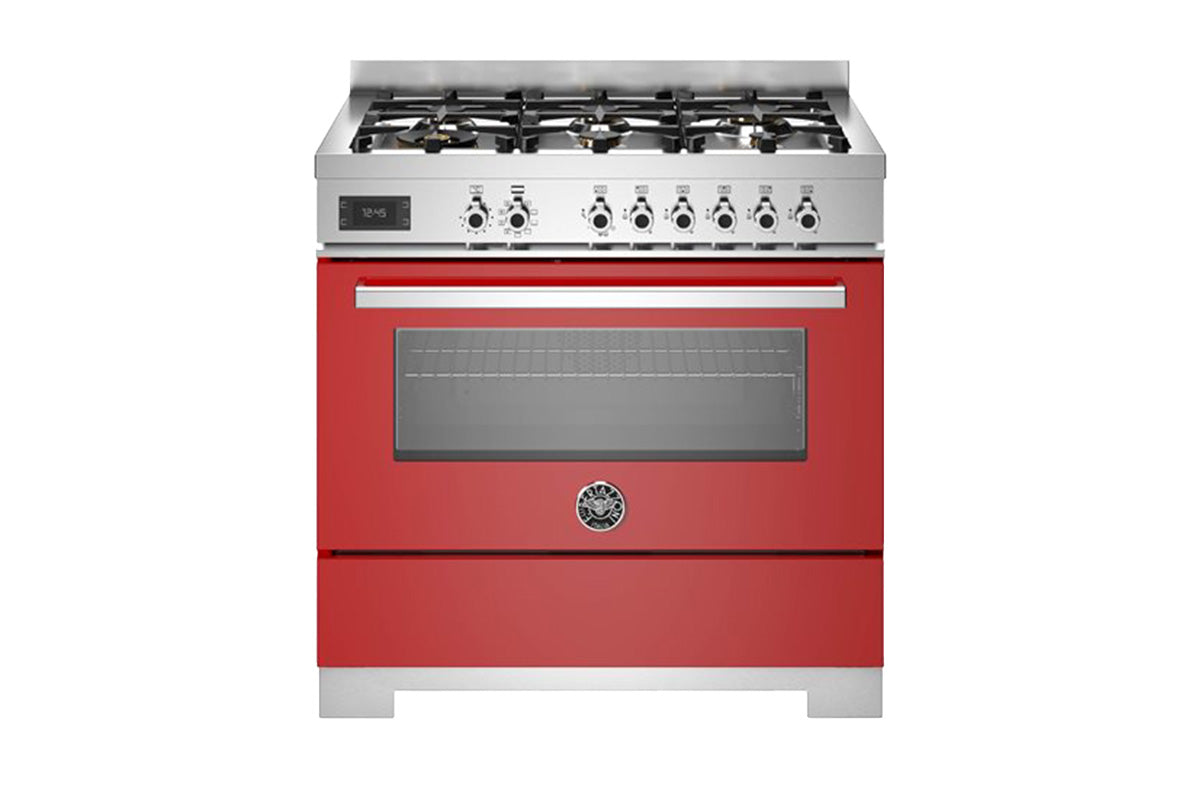 Bertazzoni Professional Series 90cm Dual Fuel Range Cooker | PRO96L1EROT2 | Red