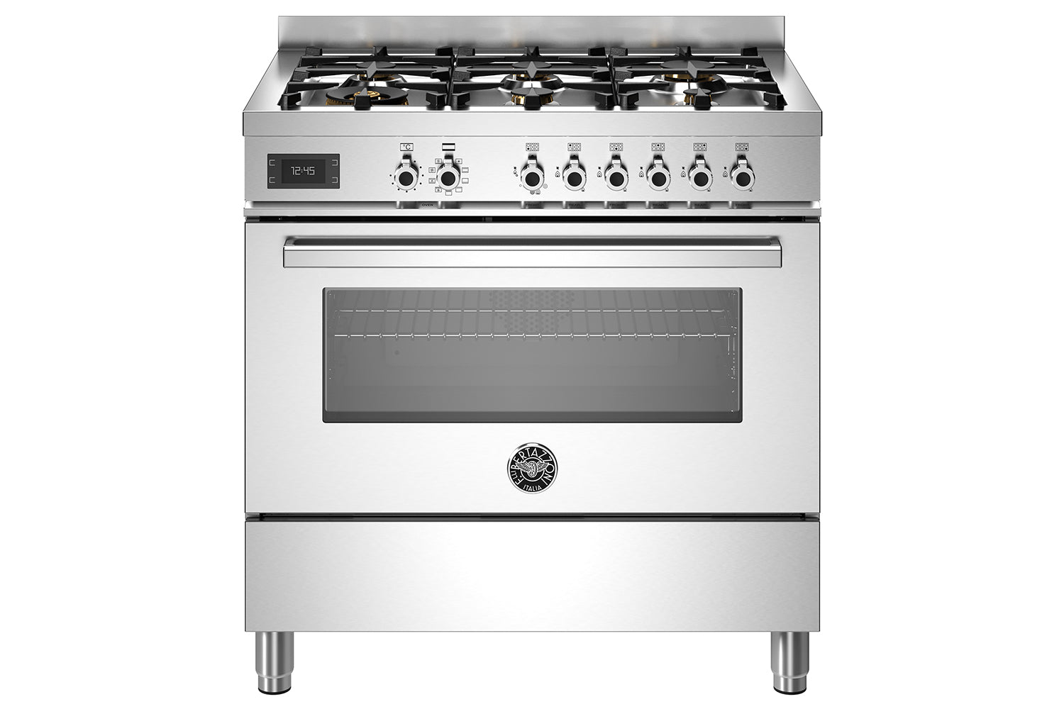 Bertazzoni 90cm Professional Series Freestanding Dual Fuel Range Cooker | PRO96L1EXT | Stainless Steel