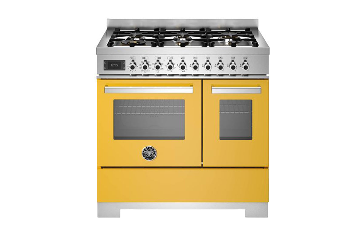 Bertazzoni Professional Series 90cm Dual Fuel Range Cooker | PRO96L2EGIT2 | Yellow
