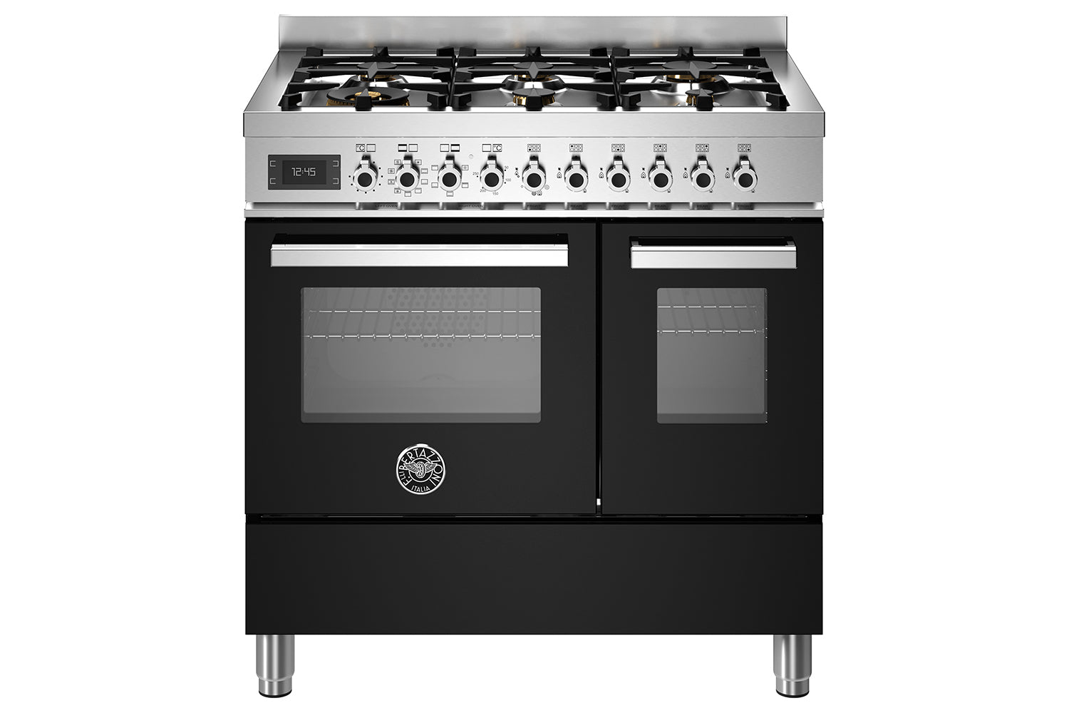 Bertazzoni 90cm Professional Series Freestanding Dual Fuel Range Cooker | PRO96L2ENET | Nero