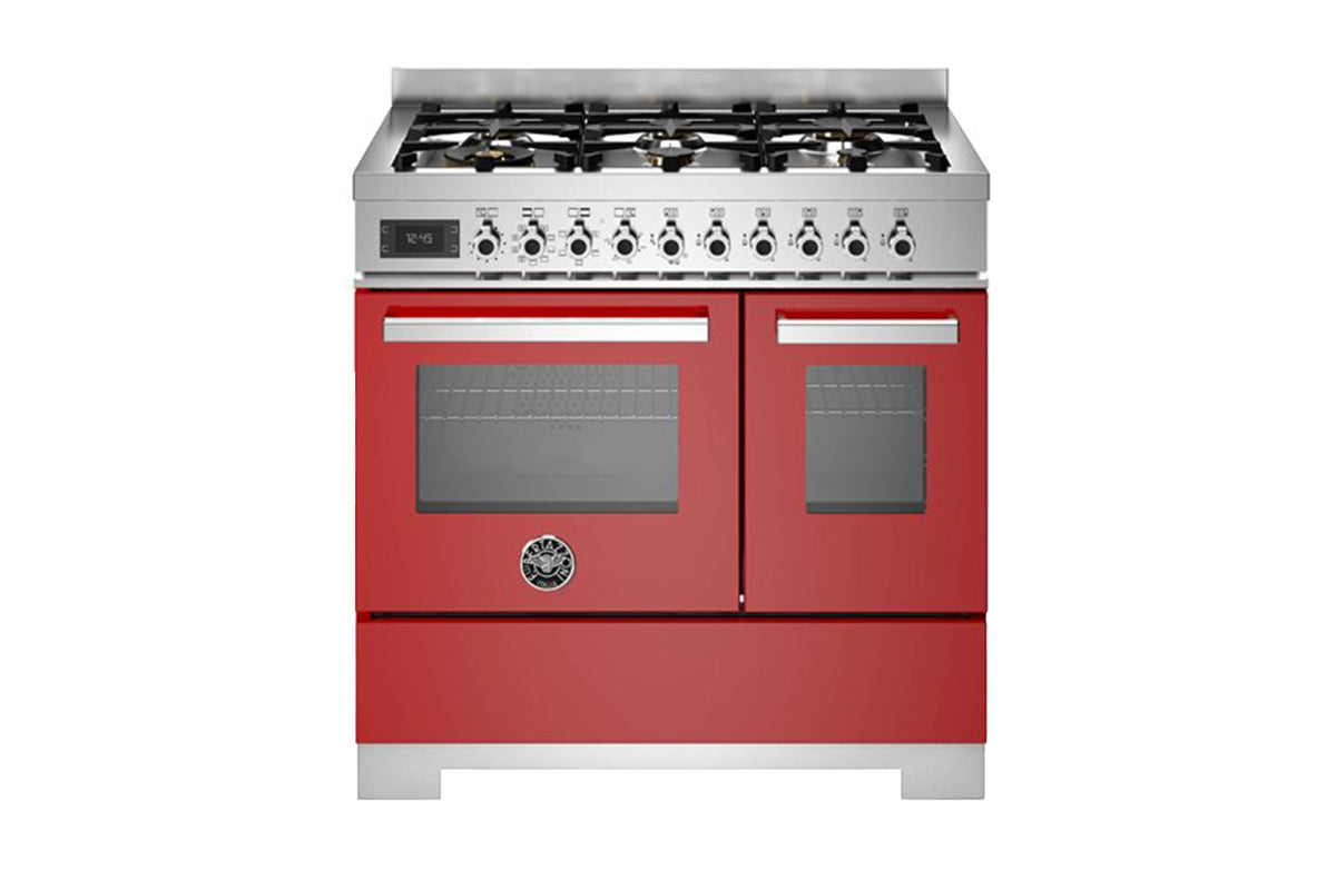 Bertazzoni Professional Series 90cm Dual Fuel Range Cooker | PRO96L2EROT2 | Red